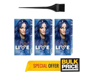 Schwarzkopf LIVE 095 Electric Blue Intense Color Semi-Permanent Hair Color 3-Pcs