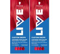 Schwarzkopf LIVE Colour Custom Drops Fiery Red, Temporary Hair Dye Drops for Customised Colour Intensity, Red Hair Dye (Pack of 2)
