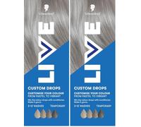Schwarzkopf LIVE Colour Custom Drops Ice Silver, Temporary Hair Dye Drops for Customised Colour Intensity, Silver Hair Dye (Pack of 2)