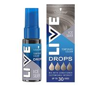 Schwarzkopf LIVE Colour Drops Ice Silver Temporary Hair Dye, 30ml, for Colour that Lasts 2-12 Washes, Silver Hair Dye