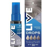 Schwarzkopf LIVE Colour Drops, Vegan, Semi-permanent, Silver Hair Dye, Lasts 2 to 12 Washes, Ice Silver 30 ml