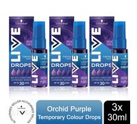 Schwarzkopf LIVE Colour Drops Semi-Permanent and Silicone-Free Hair Dye, 3x30ml