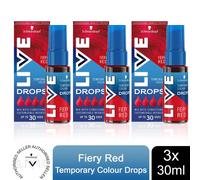 Schwarzkopf LIVE Colour Drops, Vegan, Semi-permanent, Red Hair Dye, Lasts 2 to 12 Washes, Fiery Red 30 ml