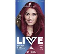 Schwarzkopf LIVE Colour + Lift Deep Red Permanent Hair Dye L75, Vibrant Deep Red Hair Dye Lightens Up To 3 Levels, Long Lasting Hair Colour with Built-In Lightener
