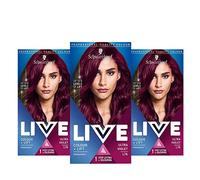 Schwarzkopf Live Colour + Lift Purple Hair Dye, 3-Pack Permanent Colour with Vibrant Results, L76 Ultra Violet