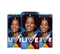 Schwarzkopf Live Colour + Moisture Dark Purple Hair Dye, 3-Pack Permanent Intense Care with Kera-Bond Plex, M09 Violet Vixen