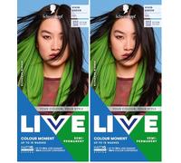 Schwarzkopf LIVE Colour Moment 024 Vivid Green, with HaptiQ Anti-Damage System, Semi-Permanent Green Hair Dye, Up to 15 Washes (Pack of 2)