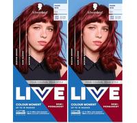 Schwarzkopf LIVE Colour Moment 026 Dark Red, with HaptiQ Anti-Damage System, Semi-Permanent Red Hair Dye, Up to 15 Washes (Pack of 2)