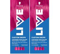 Schwarzkopf LIVE Custom Colour Drops Petal Pink, Temporary Hair Dye Drops for Customised Colour Intensity, Pink Hair Dye (Pack of 2)