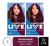 Schwarzkopf LIVE Intense Colour L76 Ultra Violet, Long-lasting Permanent Purple Hair Dye, Extra Bold on Darker Hair, With Extra Colour Refresh Gloss