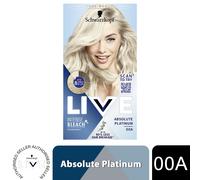 Schwarzkopf Live Intense Blonde Lightener, 3-Pack Permanent Colour with Anti-Yellowing, 00A Absolute Platinum