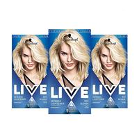 Schwarzkopf Live Intense Blonde Lightener, 3-Pack Permanent Lightening Colour with Anti-Yellowing, 00B Max Blonde