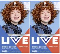 Schwarzkopf LIVE Intense Colour 030 Mango Twist, Long-lasting Permanent Copper Hair Dye, With Extra Colour Refresh Gloss (Pack of 2)