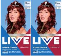 Schwarzkopf LIVE Intense Colour 043 Red Passion, Long-lasting Permanent Red Hair Dye, With Extra Colour Refresh Gloss (Pack of 2)