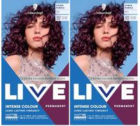 Schwarzkopf LIVE Intense Colour 046 Cyber Purple, Long-lasting Permanent Purple Hair Dye, With Extra Colour Refresh Gloss (Pack of 2)