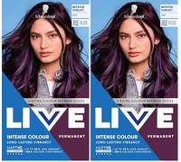 Schwarzkopf LIVE Intense Colour 087 Mystic Violet, Long-lasting Permanent Violet Hair Dye, With Extra Colour Refresh Gloss (Pack of 2)
