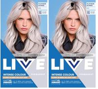 Schwarzkopf LIVE Intense Colour B15 Platinum Blonde, Long-lasting Permanent Blonde Hair Dye, Iconic Blondes on Lighter Hair, With Extra No-Brassiness Gloss (Pack of 2)