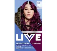 Schwarzkopf LIVE Intense Colour Hair Dye, L76 Ultra Violet | Permanent Violet Hair Dye, HaptiQ Anti-Damage System, Long-Lasting Results, with Colour Refresh Gloss