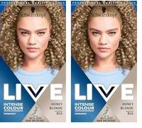 Schwarzkopf LIVE Intense Colour Honey Blonde Permanent Hair Dye B16, Long Lasting Blonde Hair Colour for Up to 80% Less Hair Breakage, Hair Lightener with anti-brassiness effect (Pack of 2)