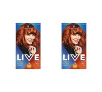 Schwarzkopf LIVE Intense Colour, Long Lasting Permanent Orange Copper Hair Dye, With Built-In Vibrancy Serum, Up To 70% Grey Coverage, Mango Twist 030 (Pack of 2)