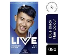 Schwarzkopf Live Men Permanent Hair Colour, Fade Resistant Hair Dye for Him, 090 Blue Black Shade