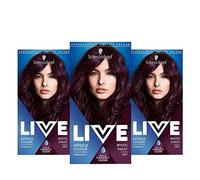 Schwarzkopf Live Intense Colour Purple Hair Dye, 3-Pack Permanent Colour & Built-In Vibrancy Serum, 087 Mystic Violet