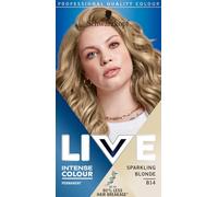Schwarzkopf LIVE Intense Colour Sparkling Blonde Permanent Hair Dye B14, Long Lasting Blonde Hair Colour for Up to 80% Less Hair Breakage, Hair Lightener with anti-brassiness effect