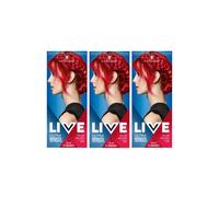 Schwarzkopf LIVE Ultra Bright or Pastel Red Hair Dye, Pack of 3, Semi-Permanent Colour lasts for up to 15 washes - 092 Pillar Box Red