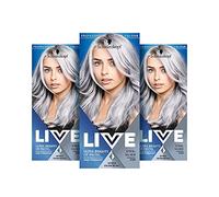 Schwarzkopf LIVE Ultra Bright or Pastel Grey Hair Dye, Pack of 3, Semi-Permanent Colour lasts up to 15 washes - 098 Silver Steel
