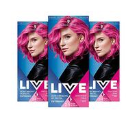Schwarzkopf LIVE Ultra Bright or Pastel Pink Hair Dye, Pack 3, Semi-Permanent Colour lasts up to 15 washes - 093 Shocking Pink