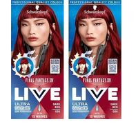 Schwarzkopf LIVE Ultra Brights or Pastels Dark Red 026 Shade, Semi-Permanent Red Hair Dye, FINAL FANTASY™ XIV Online x Live, Vibrant Hair Dye Kit Lasts Up to 15 Washes (Pack of 2)