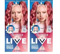 Schwarzkopf LIVE Ultra Brights or Pastels Dusty Rose 025 Shade, Semi-Permanent Rose Hair Dye, FINAL FANTASY™ XIV Online x Live, Vibrant Hair Dye Kit Lasts Up to 15 Washes (Pack of 2)