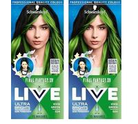 Schwarzkopf LIVE Ultra Brights or Pastels Vivid Green 024 Shade, Semi-Permanent Green Hair Dye, FINAL FANTASY™ XIV Online x Live, Vibrant Hair Dye Kit Lasts Up to 15 Washes (Pack of 2)