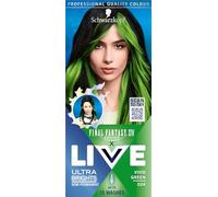 Schwarzkopf LIVE Ultra Brights or Pastels Vivid Green 024 Shade, Semi-Permanent Green Hair Dye, FINAL FANTASY™ XIV Online x Live, Vibrant Hair Dye Kit Lasts Up to 15 Washes