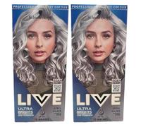 Schwarzkopf LIVE Ultra Brights Silver Hair Dye, Steel Silver 098 PACK OF 2