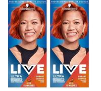 Schwarzkopf LIVE Ultra Brights Vibrant Orange Semi-Permanent Hair Dye 085, Orange Hair Dye for Bright or Pastel Orange Hair Colour, Vibrant Colour Lasts up to 15 Washes (Pack of 2)