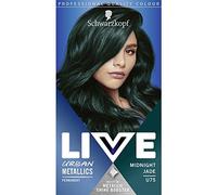 Schwarzkopf LIVE Urban Metallics Vibrant, Long Lasting, Permanent Green Hair Dye, Infused with Coconut Oil for Shiny Hair - Midnight Jade U75