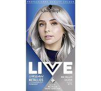 Schwarzkopf LIVE Urban Metallics Vibrant, Long Lasting, Permanent Silver Hair Dye, Infused with Coconut Oil for Shiny Hair - Metallic Silver U71