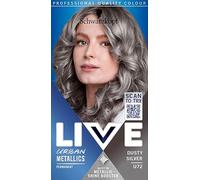 Schwarzkopf LIVE Urban Metallics Vibrant, Long Lasting, Permanent Silver Hair Dye, Infused with Coconut Oil for Shiny Hair - Dusty Silver U72