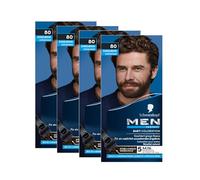 Schwarzkopf Men Perfect Beard Colouration 80 Natural Black/Brown Level 2 (4 x 30 ml), Beard Dye for Concealing Grey Hair for a Natural-Looking Result, Quick Application