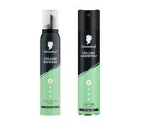 Schwarzkopf Mousse Volume 200ml, Hold Level 4, for Fine Hair, Prevents Blow-Dry Damage, Non-Sticky and Schwarzkopf Hairspray Volume 250ml, Hold Level 4, for Fine Hair, Volume Hairspray