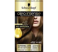 Schwarzkopf Oleo Intense Permanent Brown Hair Dye, Oil Enriched, Ammonia Free, Up to 100 Percent Grey Coverage, Gold Brown 4-60