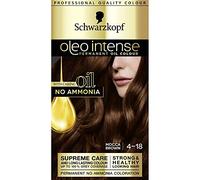 Schwarzkopf Oleo Intense Permanent Brown Hair Dye, Oil Enriched, Ammonia Free, Up to 100 Percent Grey Coverage, Mocca Brown 4-18