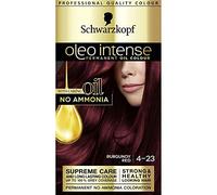Schwarzkopf Oleo Intense Permanent Burgundy Hair Dye, Oil Enriched, Ammonia Free, Up to 100 Percent Grey Coverage, Burgundy Red 4-23
