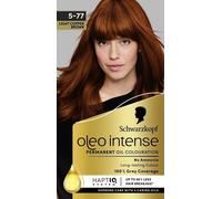 Schwarzkopf Oleo Intense Permanent Oil Colour 5-77 Light Copper Brown Hair Dye, 100% Grey Coverage, Conditioner with HaptIQ System, Long-Lasting Colour, Ammonia Free