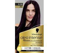 Schwarzkopf Oleo Intense Permanent Oil Colour 3-33 Rich Plum Hair Dye, 100% Grey Coverage, Conditioner With HaptIQ System, Long-Lasting Colour, Ammonia Free Hair Dye