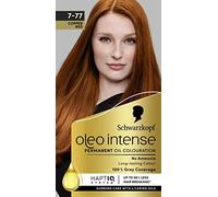 Schwarzkopf Oleo Intense Permanent Oil Colour 7-77 Copper Red Hair Dye, 100% Grey Coverage, Conditioner with HaptIQ System, Long-Lasting Colour, Ammonia Free Hair Dye