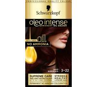 Schwarzkopf Oleo Intense, Permanent Red Hair Dye, Ammonia Free, Up to 100 Percent Grey Coverage, Deep Bordeaux 3 -22