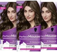 Schwarzkopf Perfect Mousse Permanent foam coloring 500/5-0 medium brown (277.5 ml), hair color with perfect gray coverage, coloring for intensive care & radiant shine