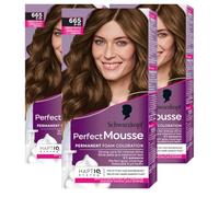 Schwarzkopf Perfect Mousse Permanent Foam Colour, 665 Light Chocolate Gold Level 3, Pack of 3 (3 x 93 ml)